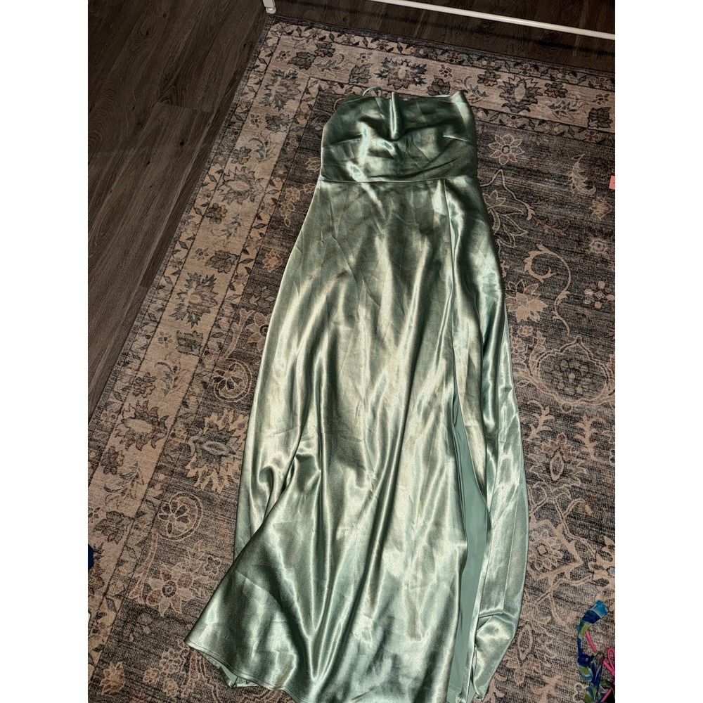 Birdy Grey Satin Sage Green Bridesmaid Dress